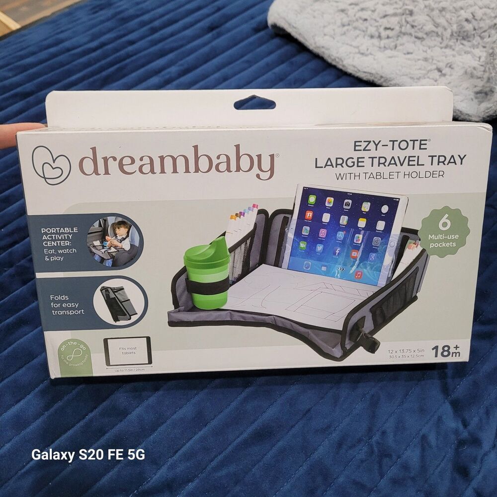 Dreambaby Ezy-Tote Large Travel Tray with Tablet Holder Sealed New B26